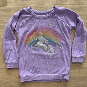 CHASER kids- Purple Glitter Unicorn Kids Sweatshirt